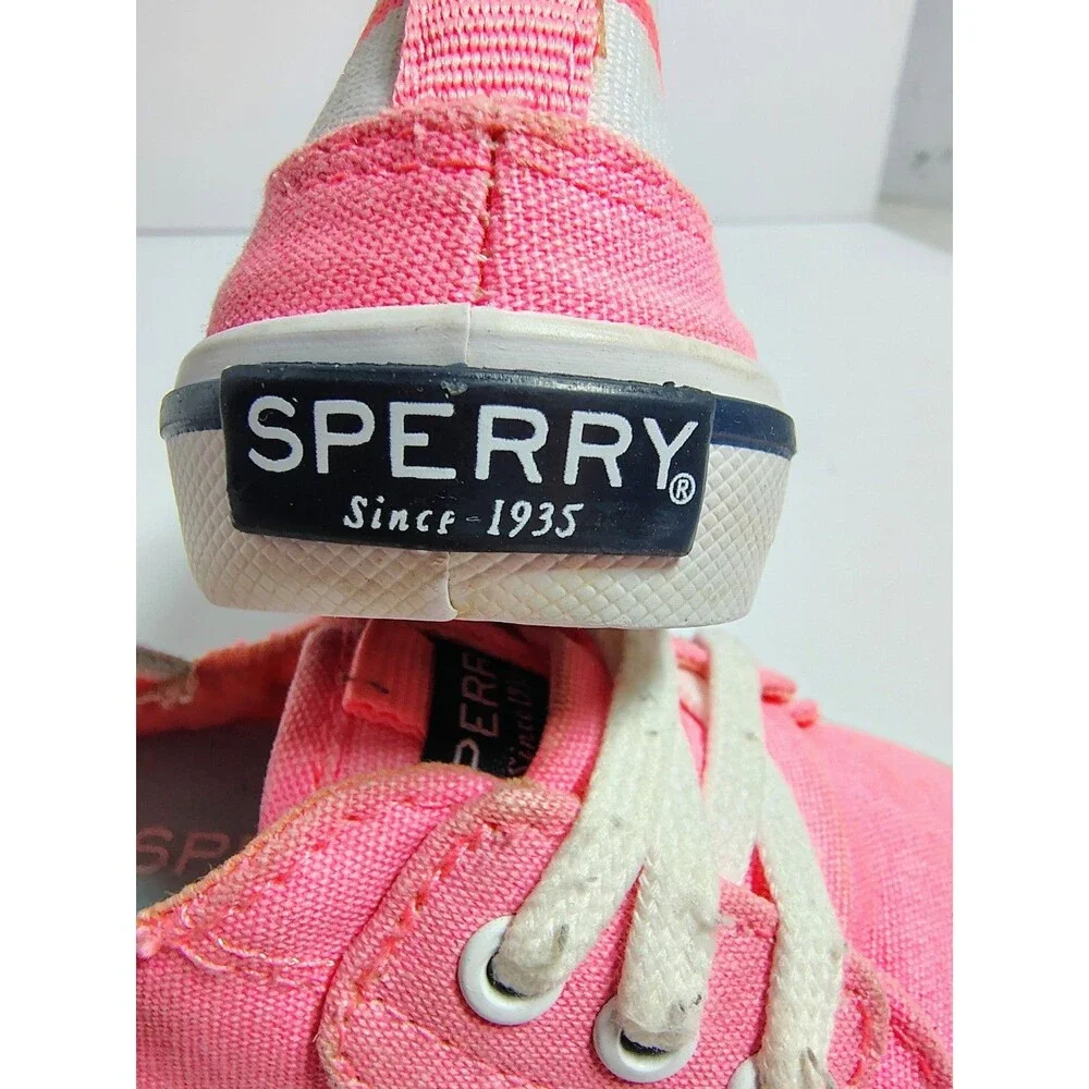 Sperry Top-Sider Kids Pink Canvas Hook & Loop Sneakers Size 5M Toddler